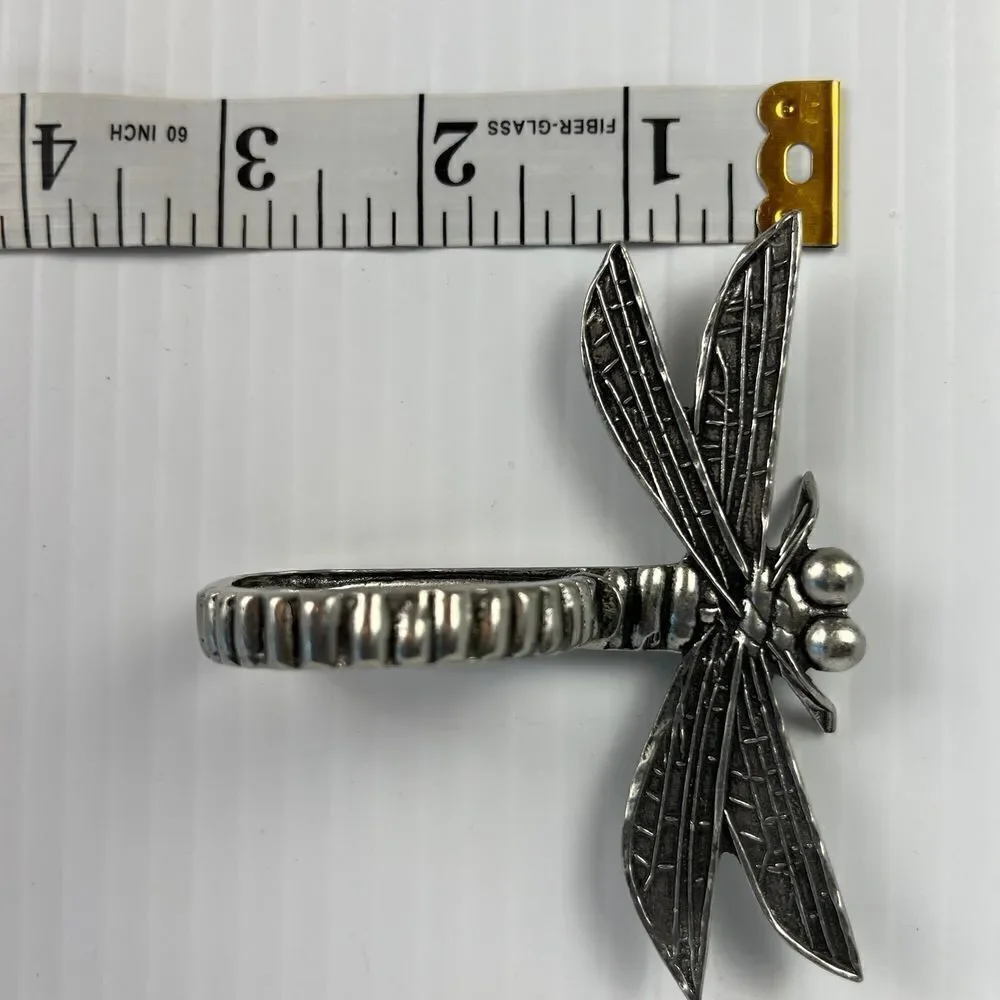 Pier 1 Imports Set Of 2 Dragonfly Napkin Rings Silver Pewter Spring